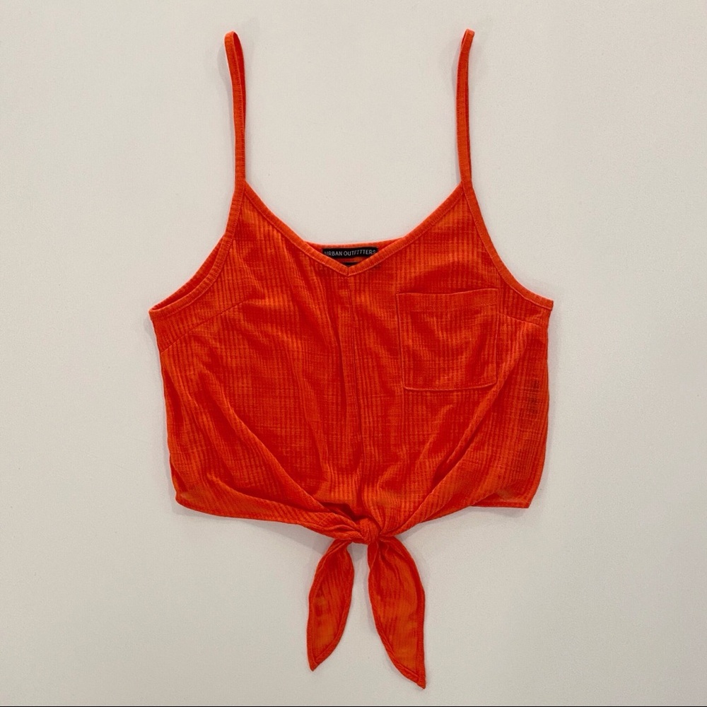 Urban Outfitters Red Tie Front Crop Top M